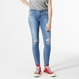 AG Women's Size 28R The Legging Ankle Distressed Skinny Jeans Lightweight Denim